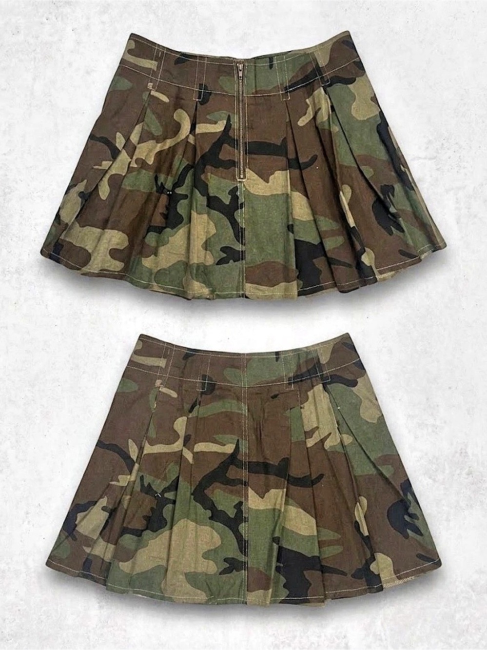 Camo Mini Skirt in Green & Brown Like New